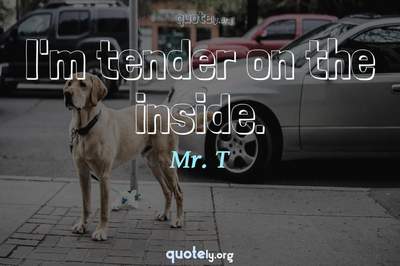 Photo Quote of I'm tender on the inside.