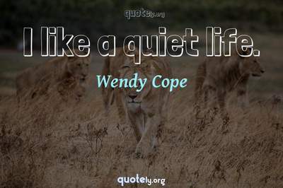 Photo Quote of I like a quiet life.