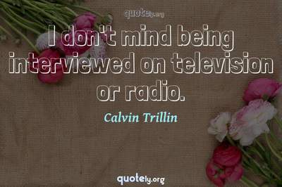 Photo Quote of I don't mind being interviewed on television or radio.