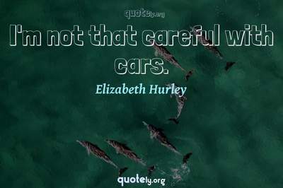 Photo Quote of I'm not that careful with cars.