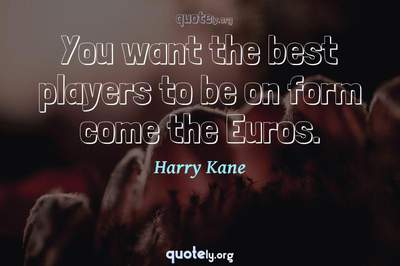 Photo Quote of You want the best players to be on form come the Euros.