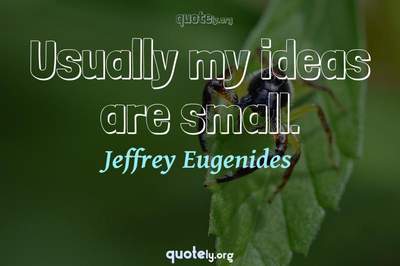 Photo Quote of Usually my ideas are small.