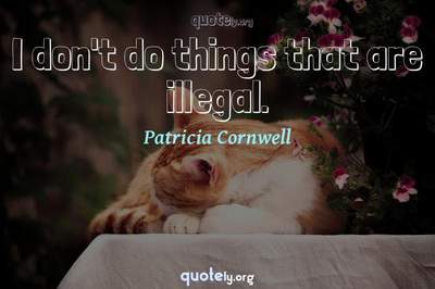 Photo Quote of I don't do things that are illegal.