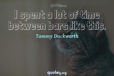 Photo Quote of I spent a lot of time between bars like this.