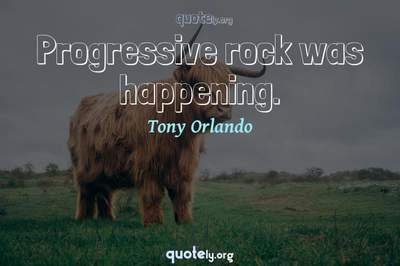 Photo Quote of Progressive rock was happening.