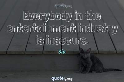 Photo Quote of Everybody in the entertainment industry is insecure.