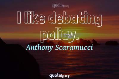 Photo Quote of I like debating policy.