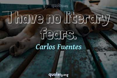 Photo Quote of I have no literary fears.